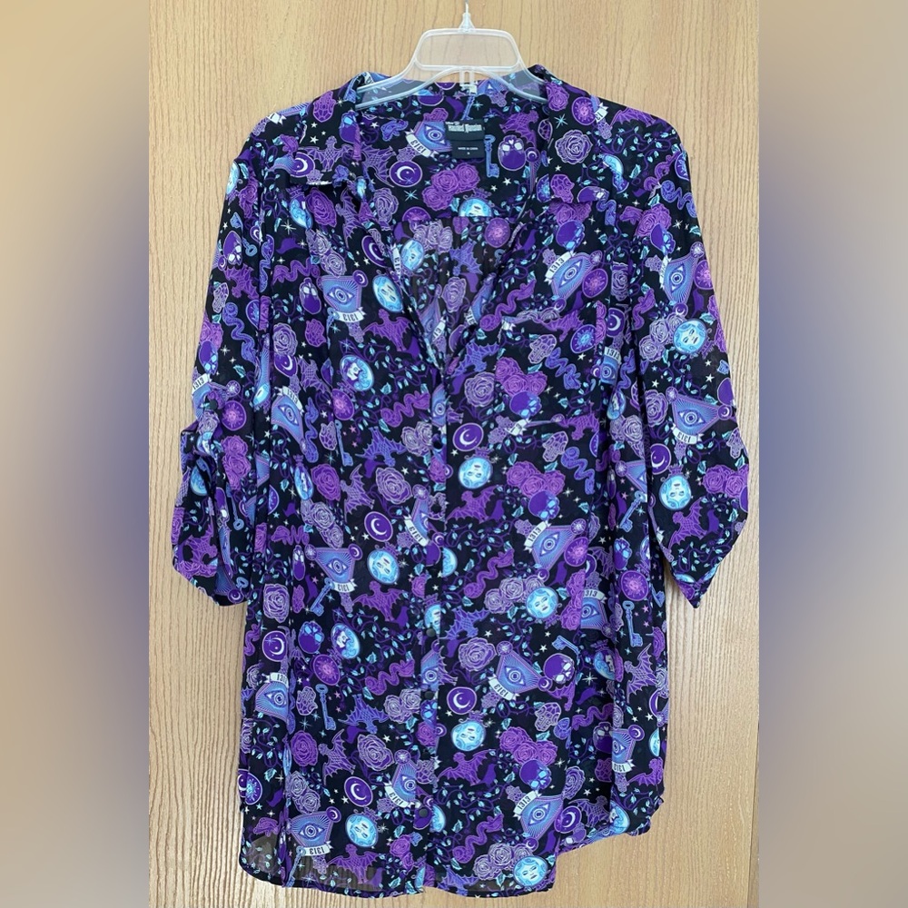 Torrid haunted mansion  Purple and Black Blouse